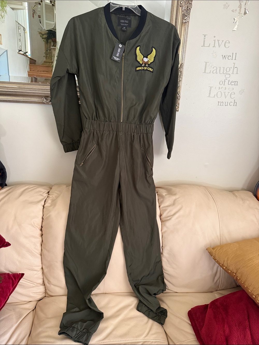 Wings of Gold Olive Utility Jumpsuit